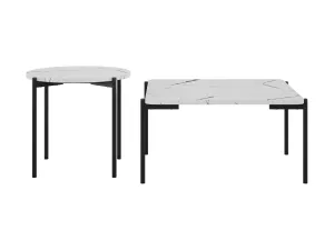 White Marble Coffee Table Set